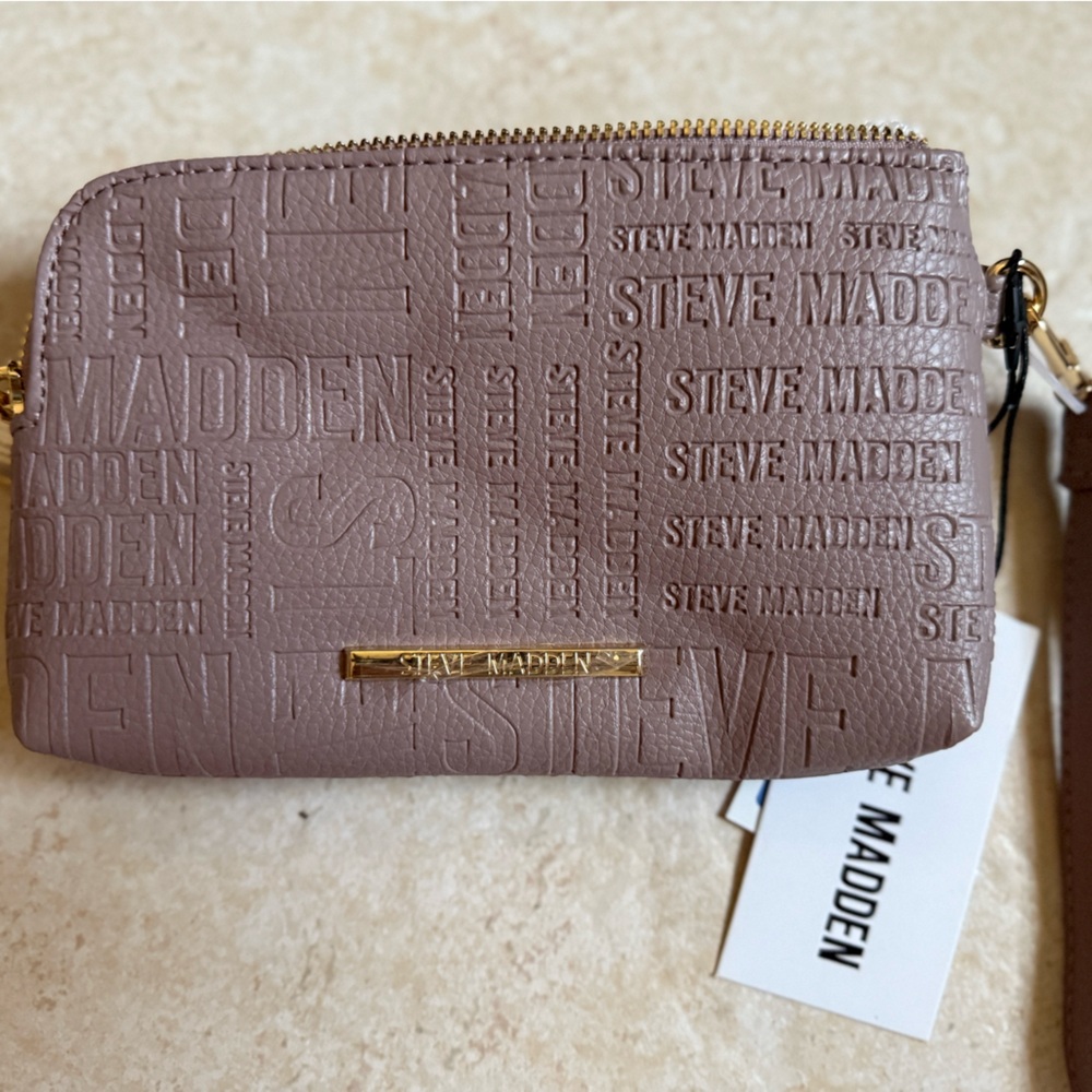 Steve Madden Taupe Embossed Clutch